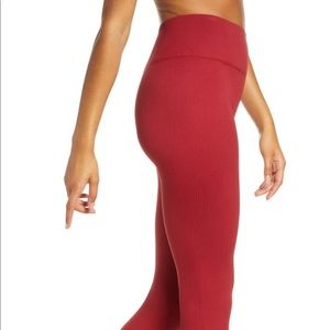 Zella High Waist Ribbed Seamless 7/8 Leggings L